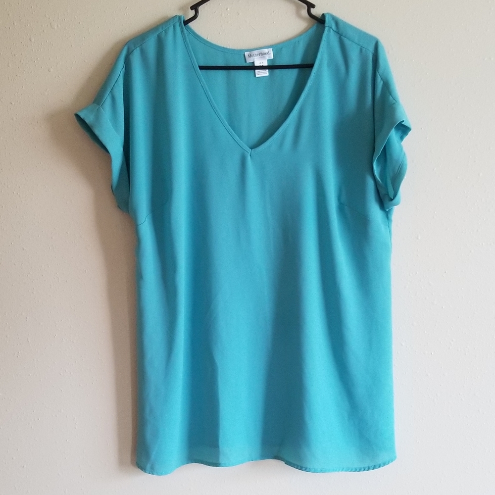 Motherhood Maternity blue short sleeve
